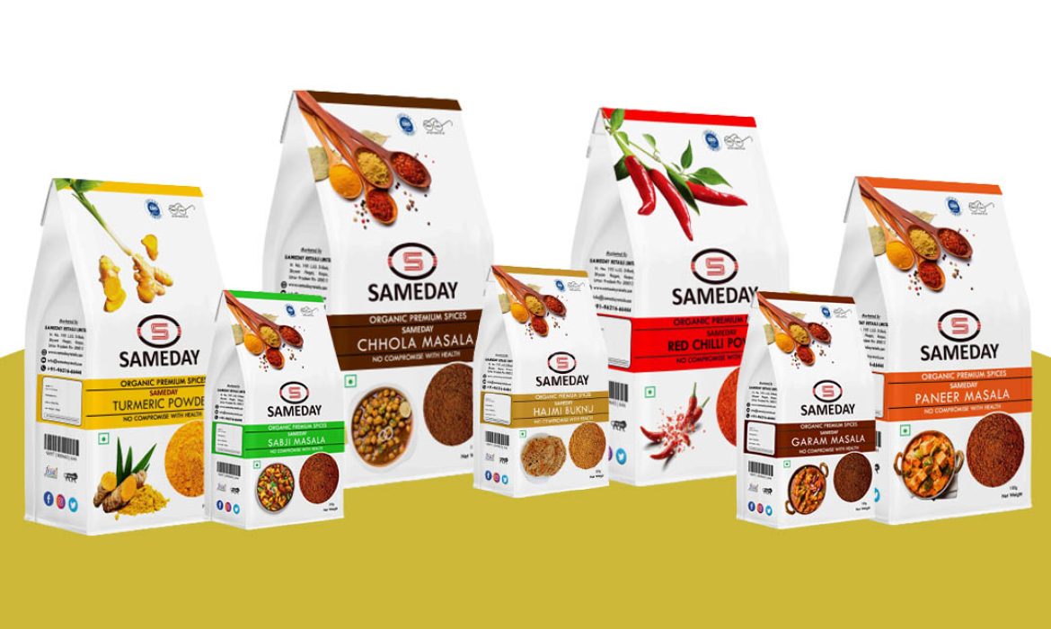 Sameday Spice Products Packaging